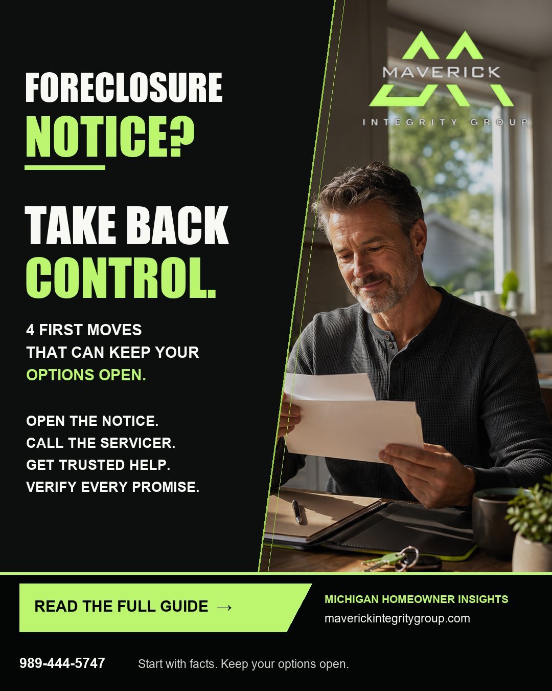Michigan foreclosure first-steps guide from Maverick Integrity Group