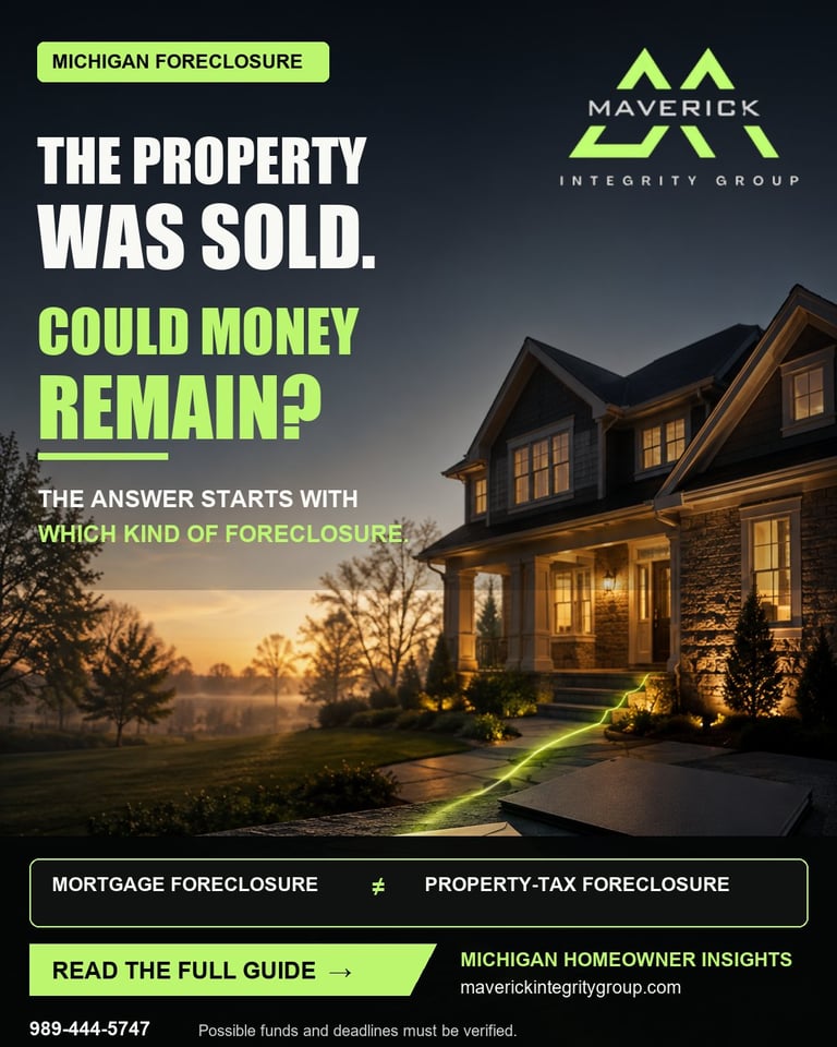 Michigan foreclosure surplus-funds guide from Maverick Integrity Group